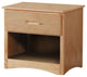 Wooden Night Stand With Bottom Shelf, Natural Brown