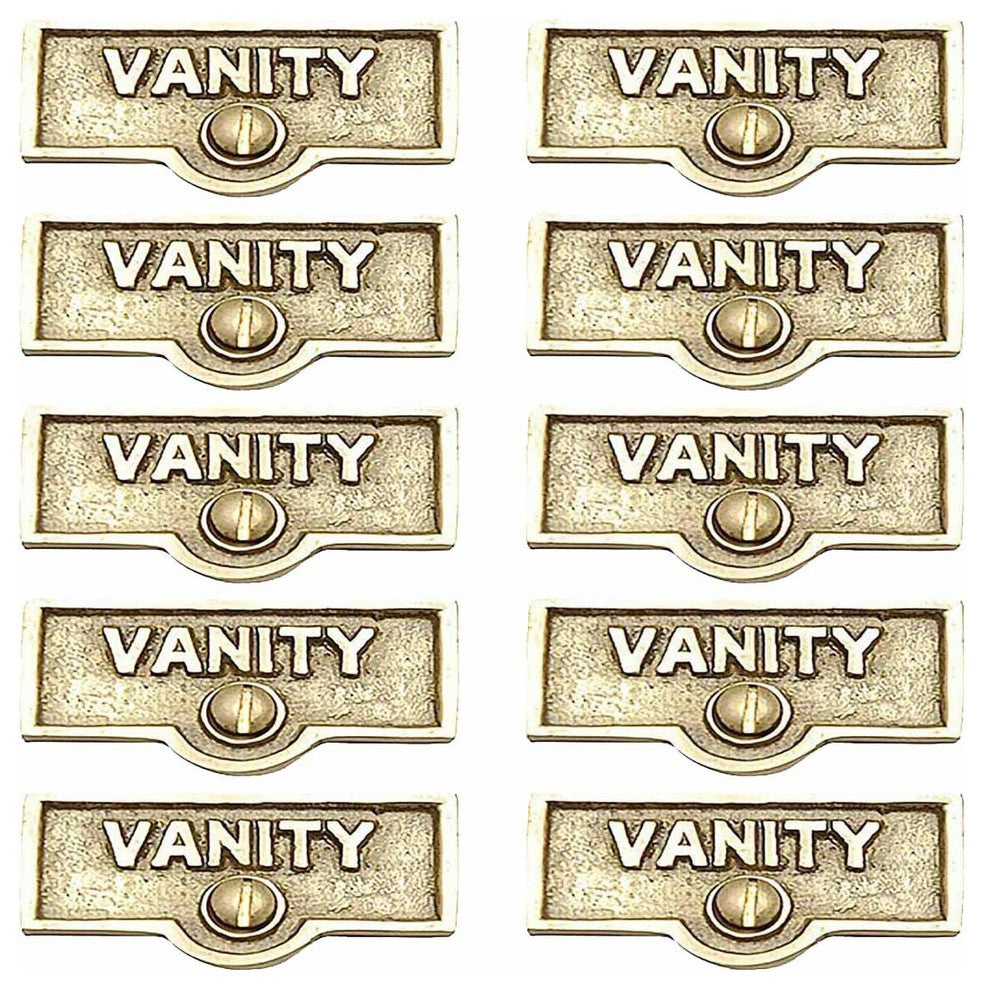 10 Switch Plate Tags VANITY Name Signs Labels Lacquered Brass |