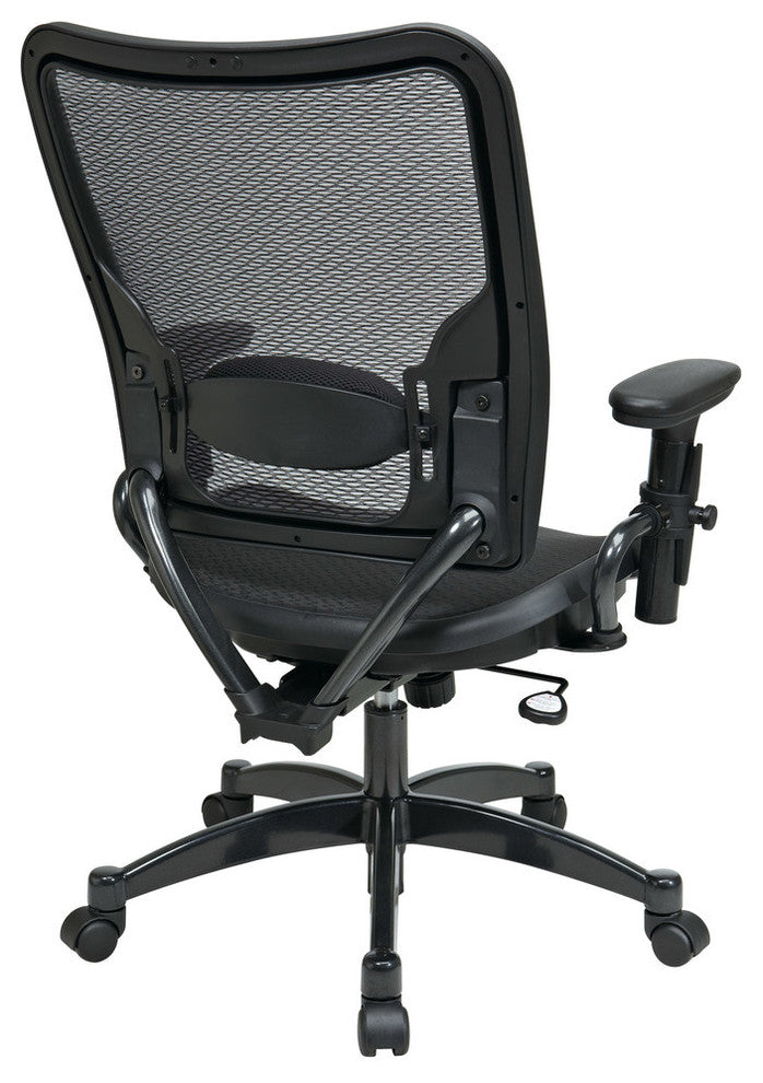 Air Grid Black Fabric Seat Back Adjustable Arms and Lumbar Managers Chair