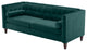 Teal Velvet Upholstered Sofa With Bolster Pillows