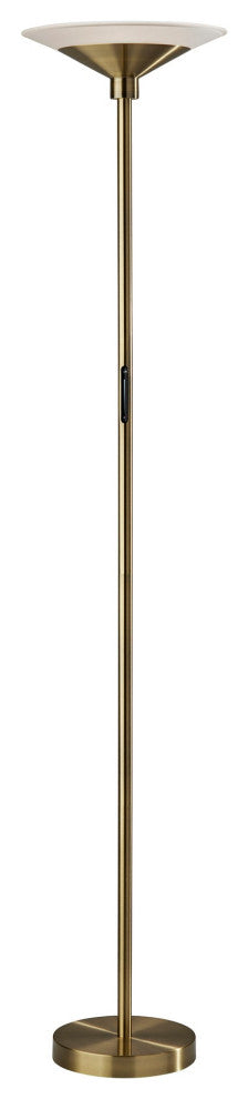 Solar LED Torchiere- Antique Brass
