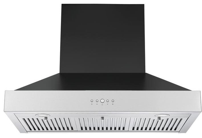 36 in. 600 CFM Pyramid Range Hood in Black and Stainless Steel