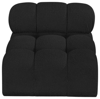 Ames Boucle Fabric Modular Chair, Black, Armless Chair