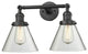 Large Cone 2-Light LED Bath Fixture, Oil Rubbed Bronze, Glass: Clear