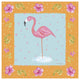 "Flamingo Dance IV" Digital Paper Print by Farida Zaman, 26"x26"
