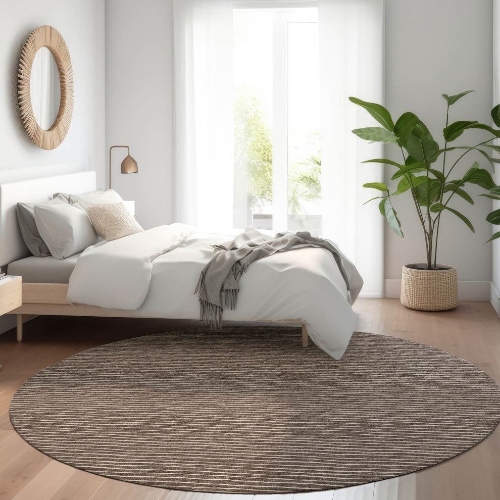 Indoor/Outdoor Laidley LA1 Chocolate Machine Washable 10' x 10' Rug
