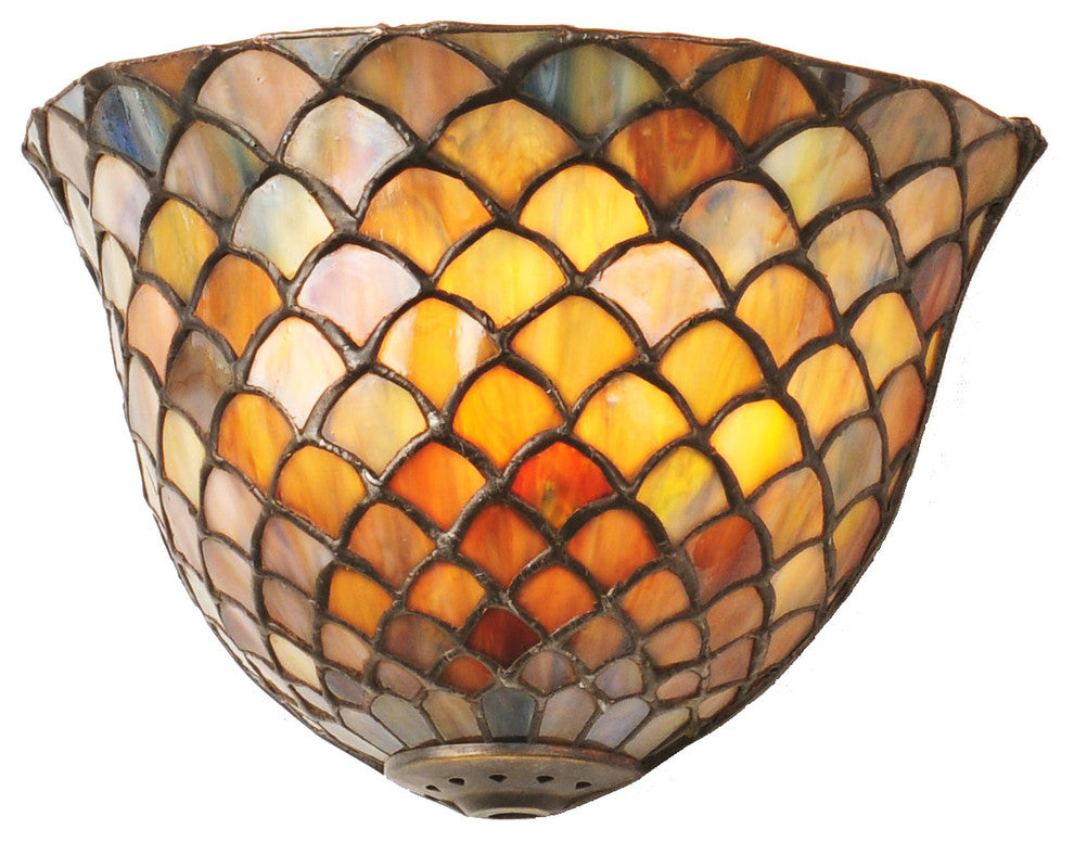 8 Wide Tiffany Fishscale Wall Sconce