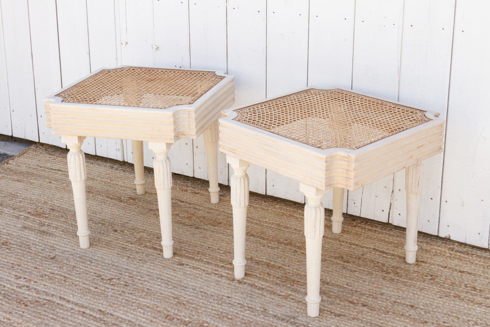 British Colonial Plantation Side Tables, Pair
