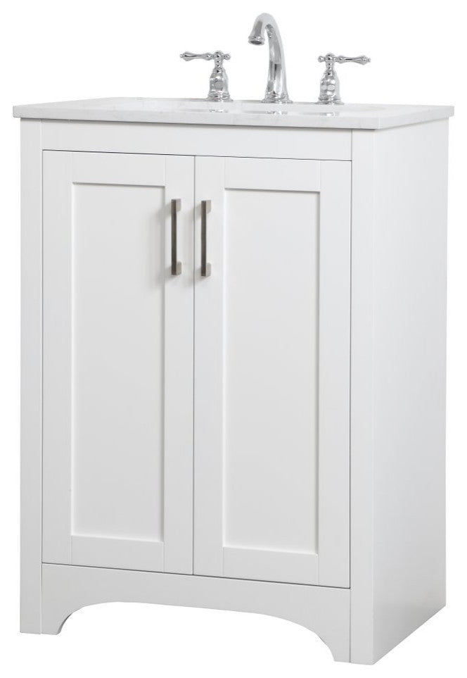 24" Single Bathroom Vanity, White