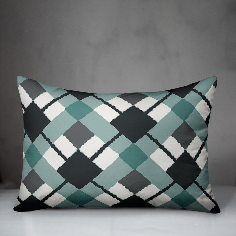 Blue Argyle Throw Pillow