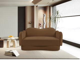 Bloom Upholstered Loveseat, Saddle, Velvet