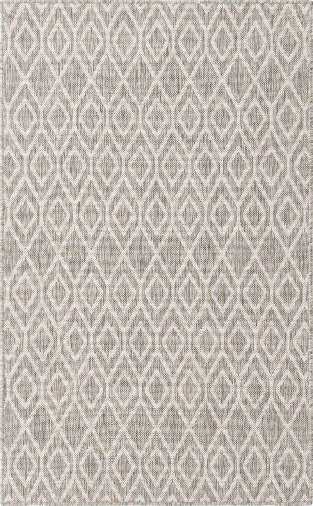 Indoor/Outdoor Destiny 3'x5' Rectangle Ash Gray Area Rug
