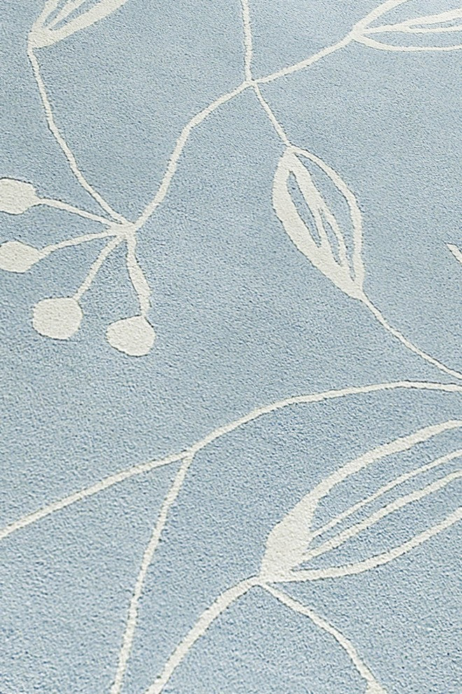 Hand Tufted Blue Wool Area Rug