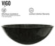 VIGO Giovanni 17"L x 17"W x 6"H Glass Round Vessel Bathroom Sink, Gray Onyx