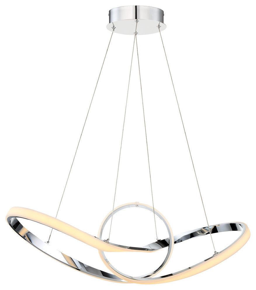 WAC Lighting Vornado 35in LED Chandelier in Chrome