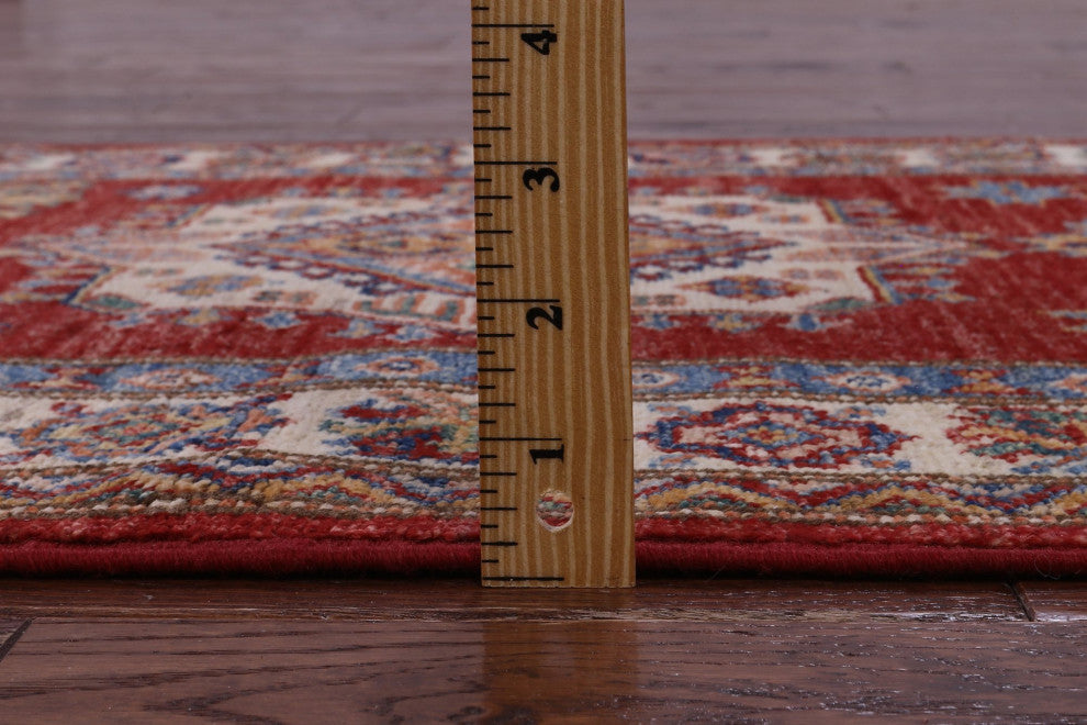 Runner Super Kazak Handmade Rug 2' 8" X 12' 11" - Q12994