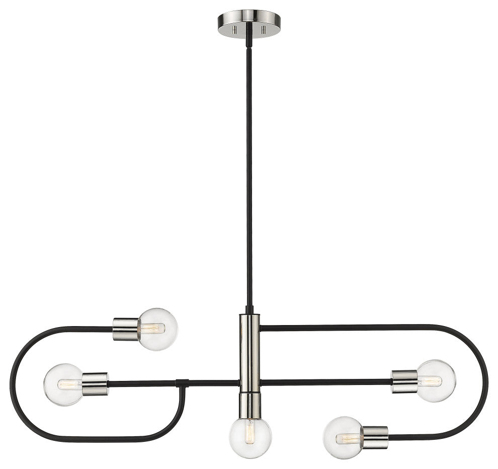 Zlite 621-5L-MB-PN 5-Light Chandelier, Clear