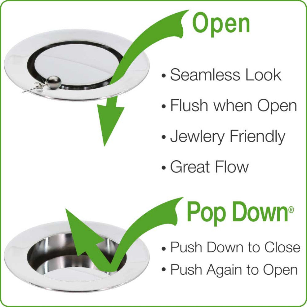Patented Pop Down Drain, Pvd Champagne Bronze