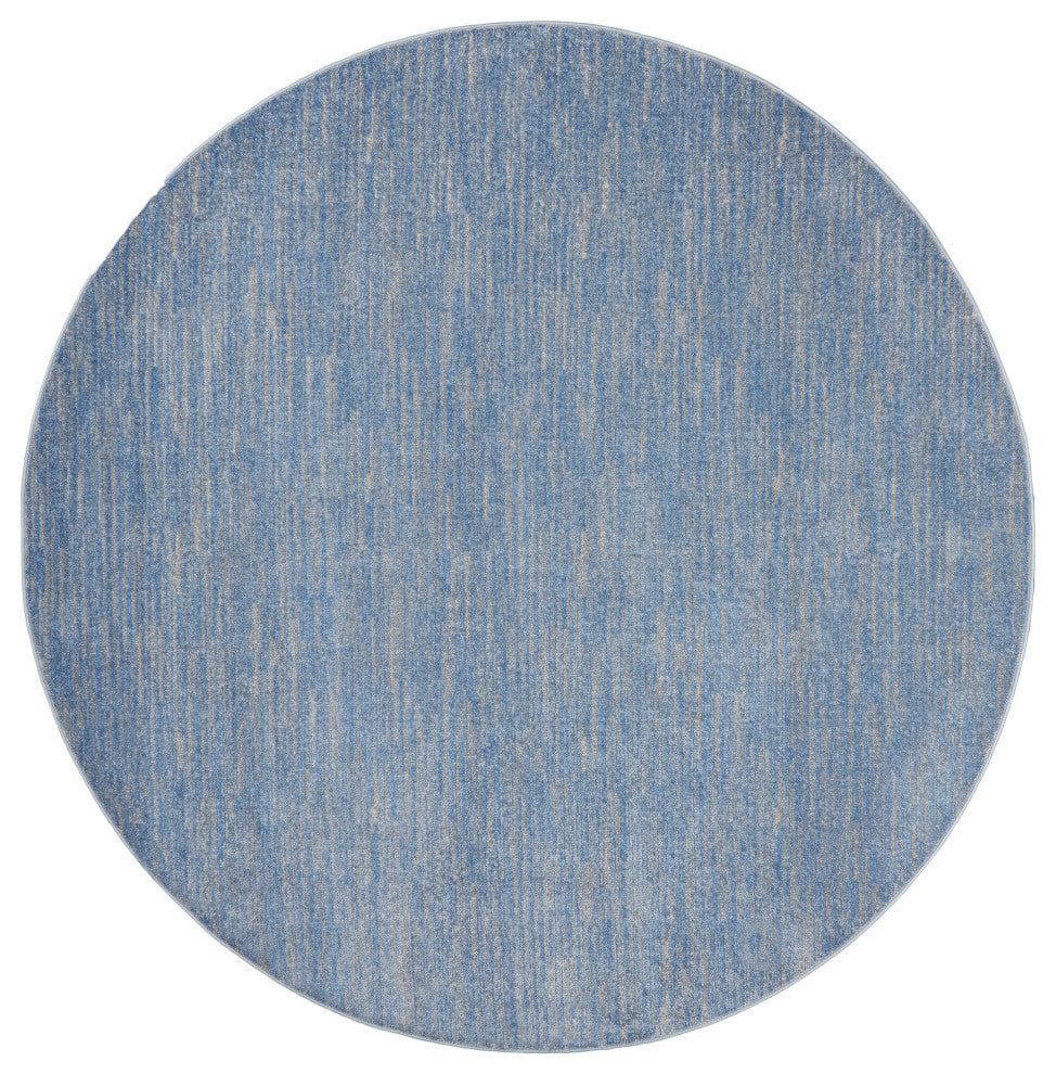 Nourison Essentials 8' x Round Blue/Grey Outdoor Area Rug