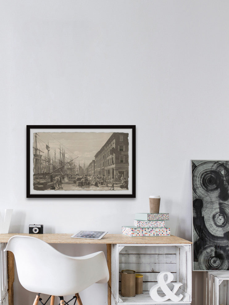 "Seaport" Framed Painting Print, 45x30