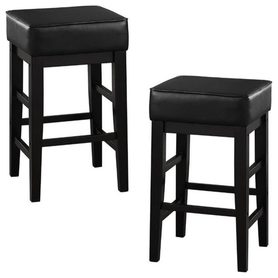 Lexicon Pittsville 24" Faux Leather Counter Stool in Espresso (Set of 2)