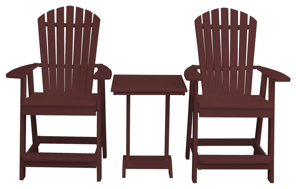 Poly Lumber Adirondack Chair with Arms, Cherrywood, Counter Height