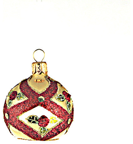 Gold Cardholder Ornament With Rose Buds