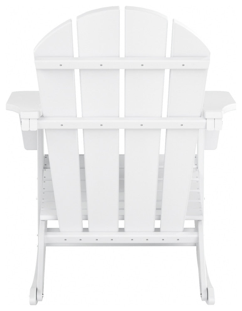 WestinTrends 2PC Outdoor Patio Porch Rocker Classic Adirondack Rocking Chair Set, White