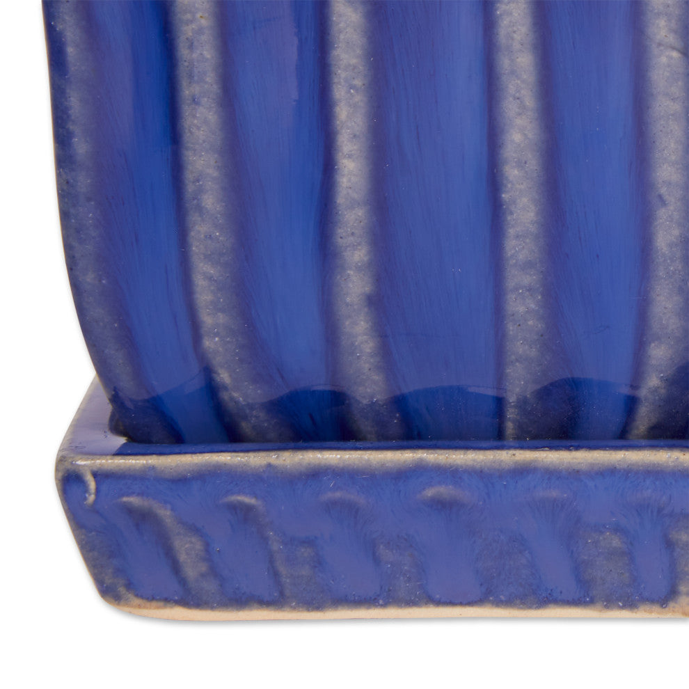Blue Square Ceramic Small Planter (Set of 3)