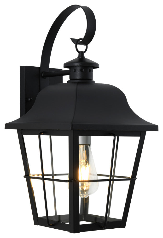 Jatoba Coastal Outdoor Wall Lantern, Black