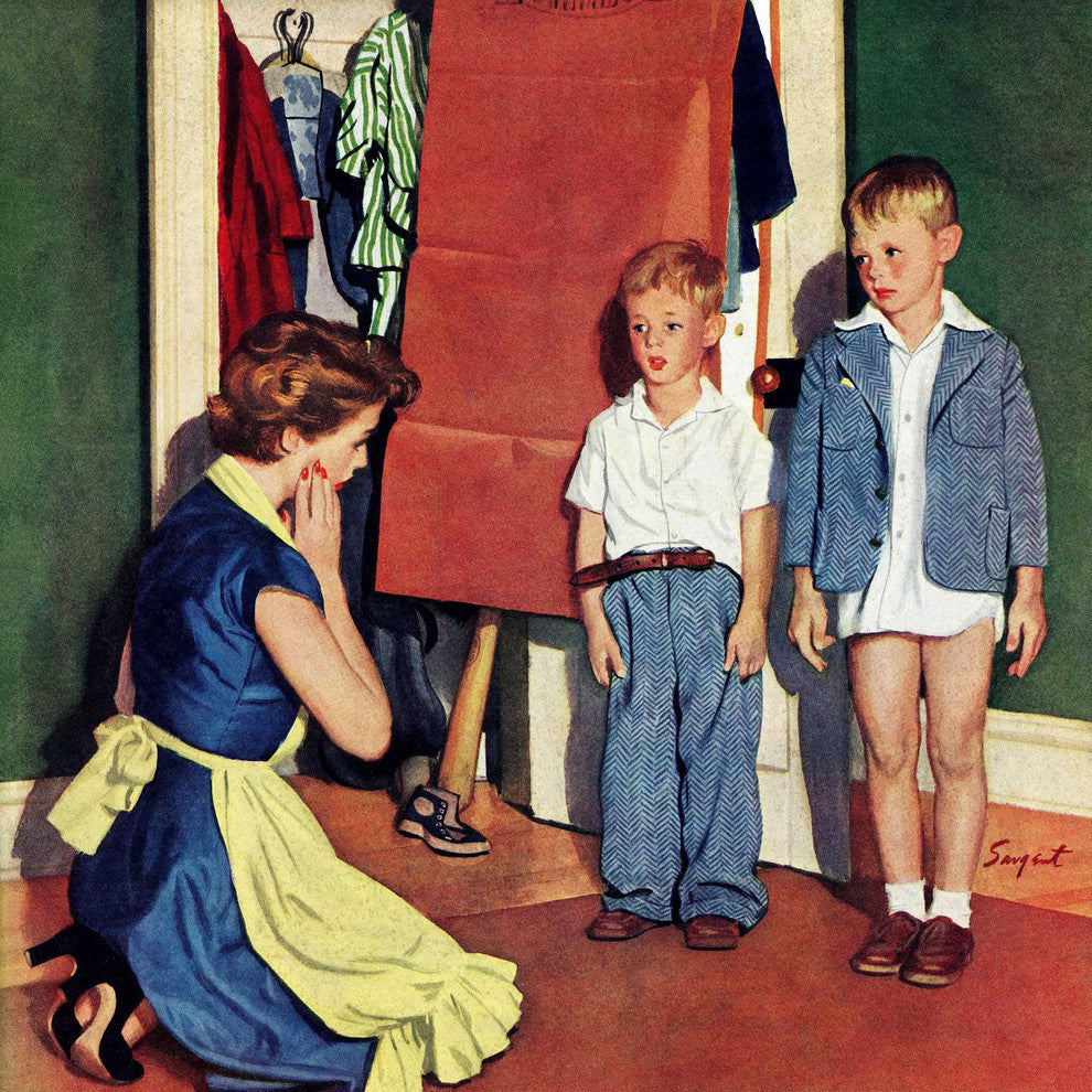 "Suiting Her Sons" Painting Print on Canvas by Richard Sargent