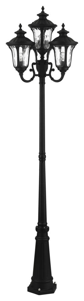 Textured Black Traditional, Victorian, Sculptural, Outdoor Post Light