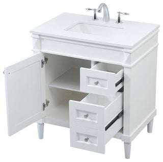 Home Living 21" Transitional White-Light Bathroom Vanity
