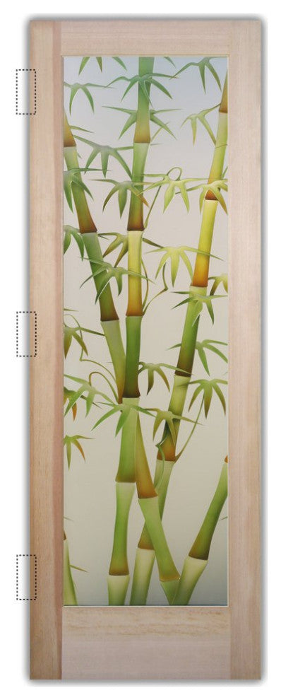 Interior Prehung Door or Interior Slab Door - Bamboo Shoots II Green -...