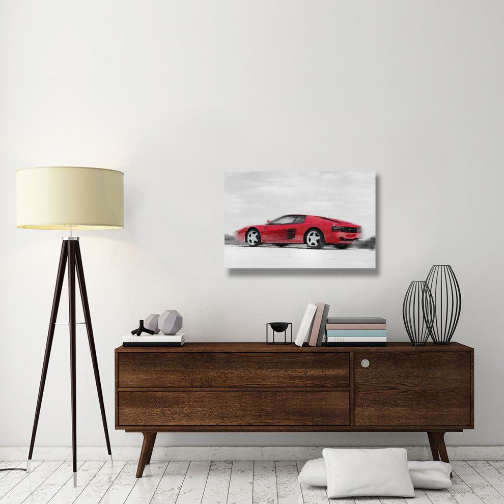 "Ferrari 512 TR Testarossa Watercolor" Fine Art Print