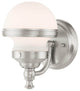 Livex Oldwick 1 Light 6" Bath Light-Wall Sconce, Brushed Nickel
