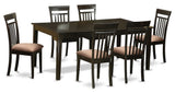7-Piece Formal Dining Room Set, Dinette Table Featuring Leaf And 6 Dining Chairs