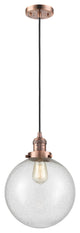 X-Large Beacon 1-Light Mini Pendant, Antique Copper, Seedy