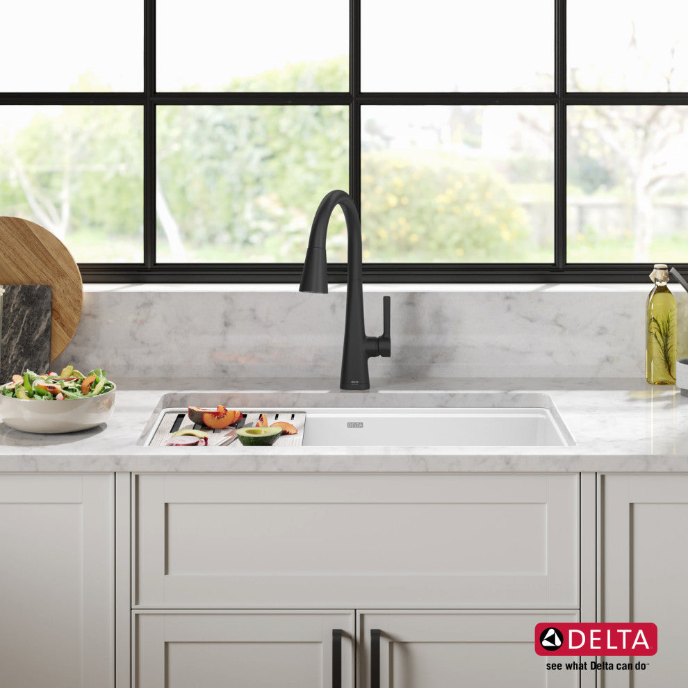 Delta 75B933-30S Everest 30"? Workstation Kitchen Sink Undermount - White