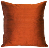 Pillow Decor Sankara Silk Throw Pillows 18"x18", Burnt Orange