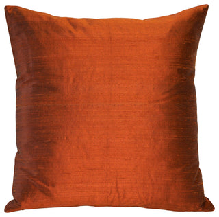 Pillow Decor Sankara Silk Throw Pillows 18"x18", Burnt Orange