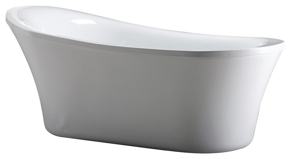 OVE Decors Rachel 70" Freestanding Bathtub With Pop-up and Overflow, Chrome