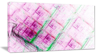 Purple Fractal Grill Pattern, Abstract Art on Canvas, 40x20