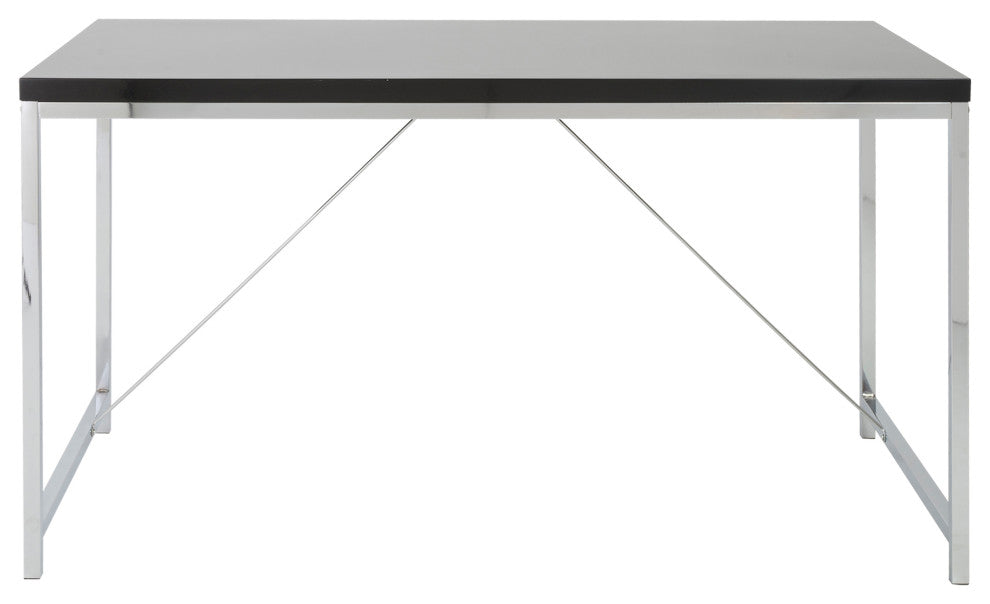 Gilbert Desk, Black With Chrome Steel Frame