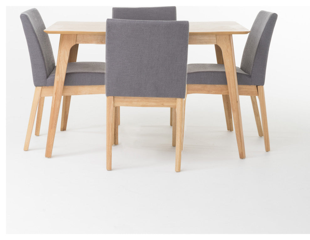 GDF Studio Elsinore Mid-Century Modern 5 Piece Dining Set, Dark Gray