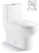 Kingsman Contemporary Modern Design,Elongated Toilet MJ76 Pure White