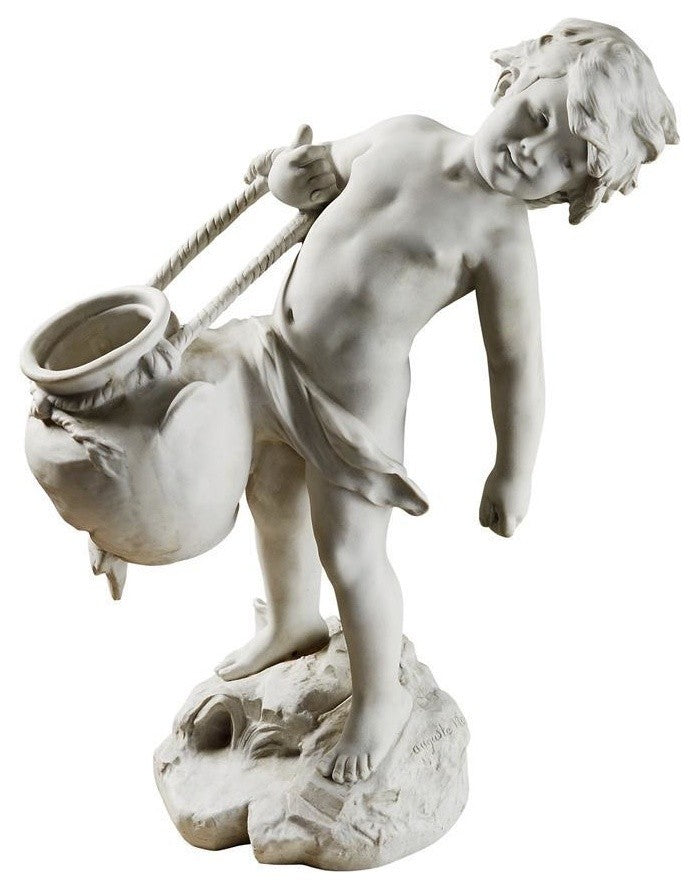 Young Chlid Urn Carrier Garden Statue