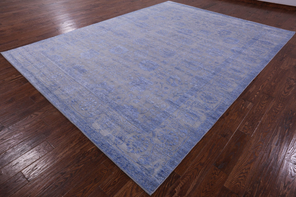 9' 2" X 12' 3" Persian Wool and Silk Handmade Rug Q9418