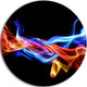 Fire And Ice Design Abstract, Digital Art Disc Metal Wall Art, 11"