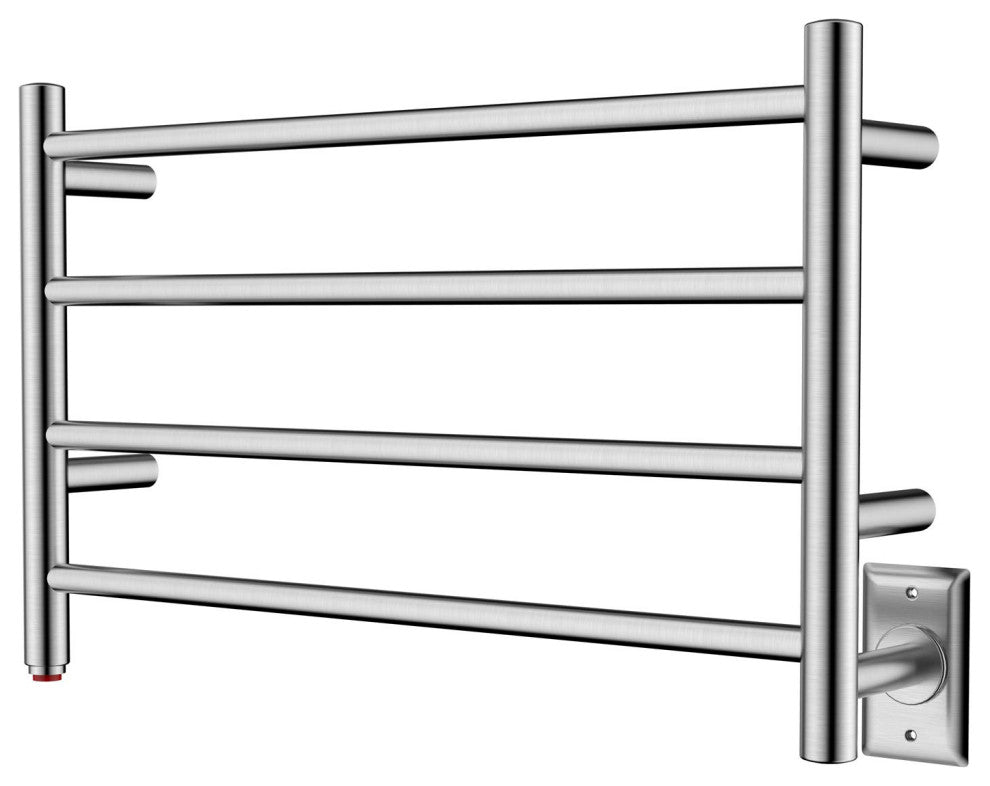 HEATGENE 4 Bar Wall-Mounted Plug-in / Hard-wiring Towel Warmer, Brush Polish